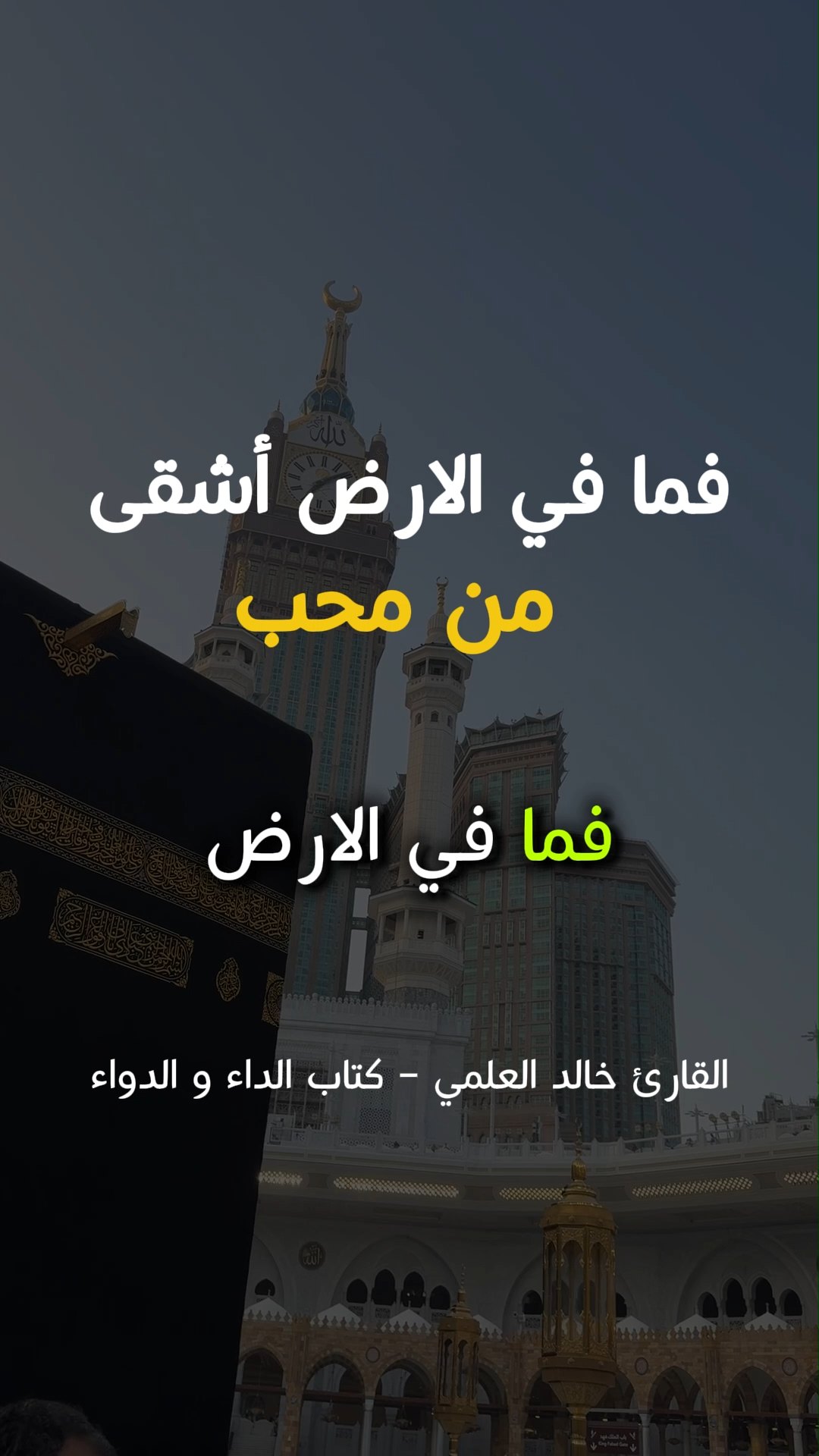 فما في الارض أشقى من محب